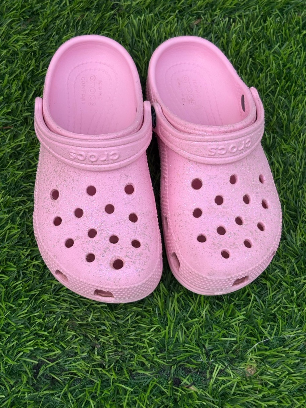 CROCS Kids Glitter Pink Classic Clogs